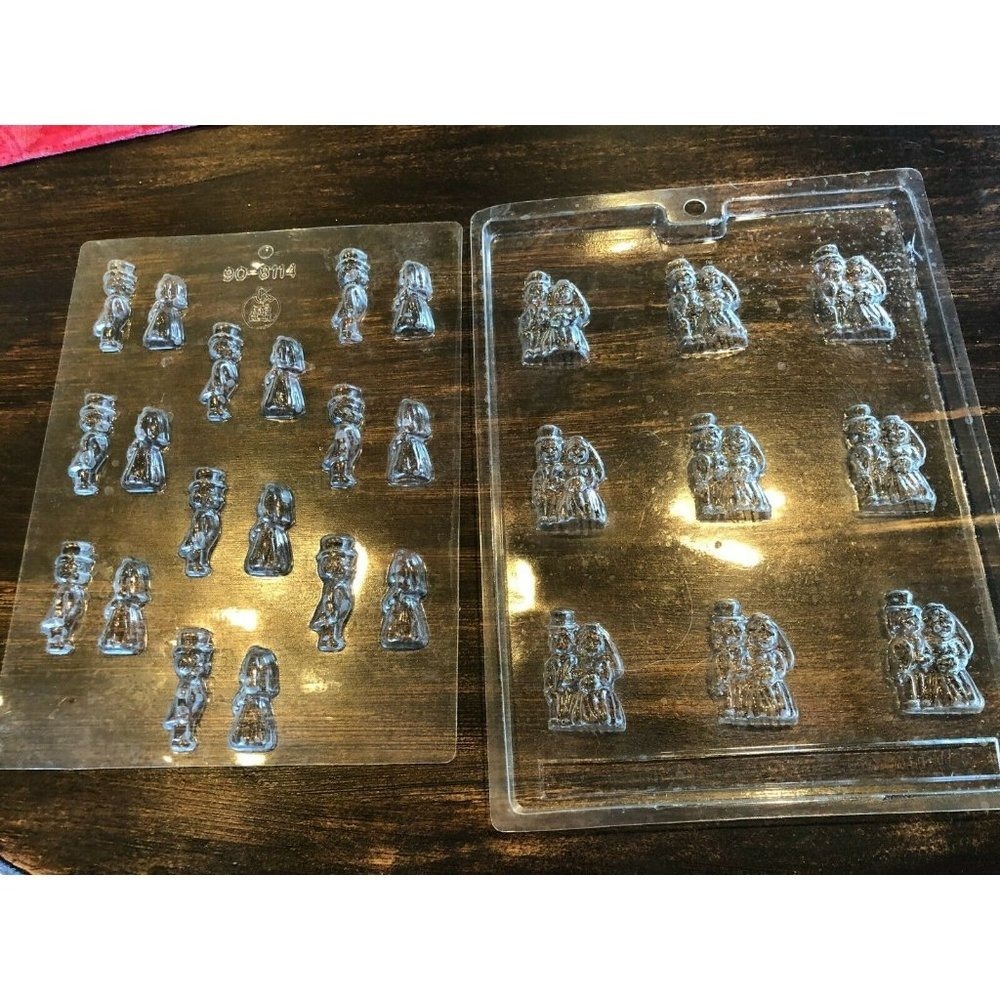 CK South Bend Chocolate Molds Wedding Bride Groom Clear Plastic 2 pc Set 90-8114